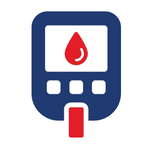 Icon representing diabetes and blood sugar testing for men