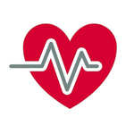 Icon representing heart health and blood pressure checks for men
