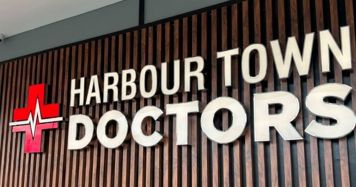 Harbour Town Doctors clinic sign at Harbour Town Premium Outlets, Biggera Waters Gold Coast